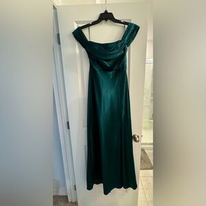 BIRDY GREY MIA CONVERTIBLE DRESS SHINY SATIN EMERALD